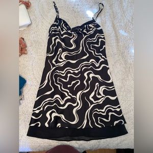 Black and White Satin Dress